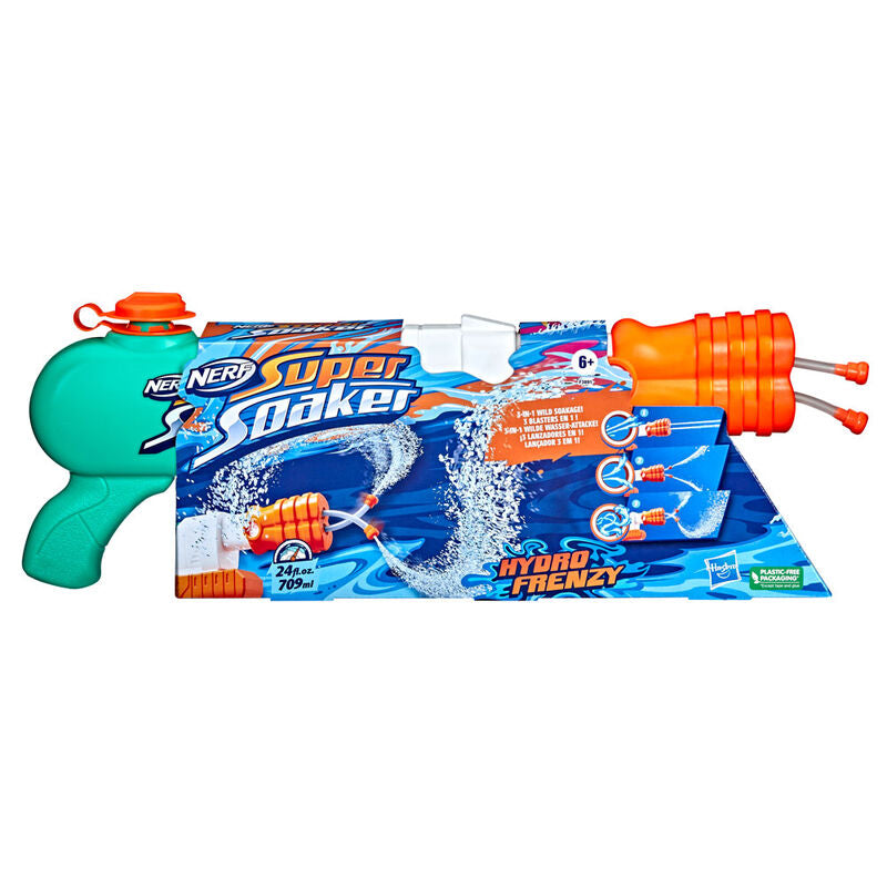 Nerf Super Soaker Hydro Frenzy lanzador de agua turquesa blanco y naranja - 2