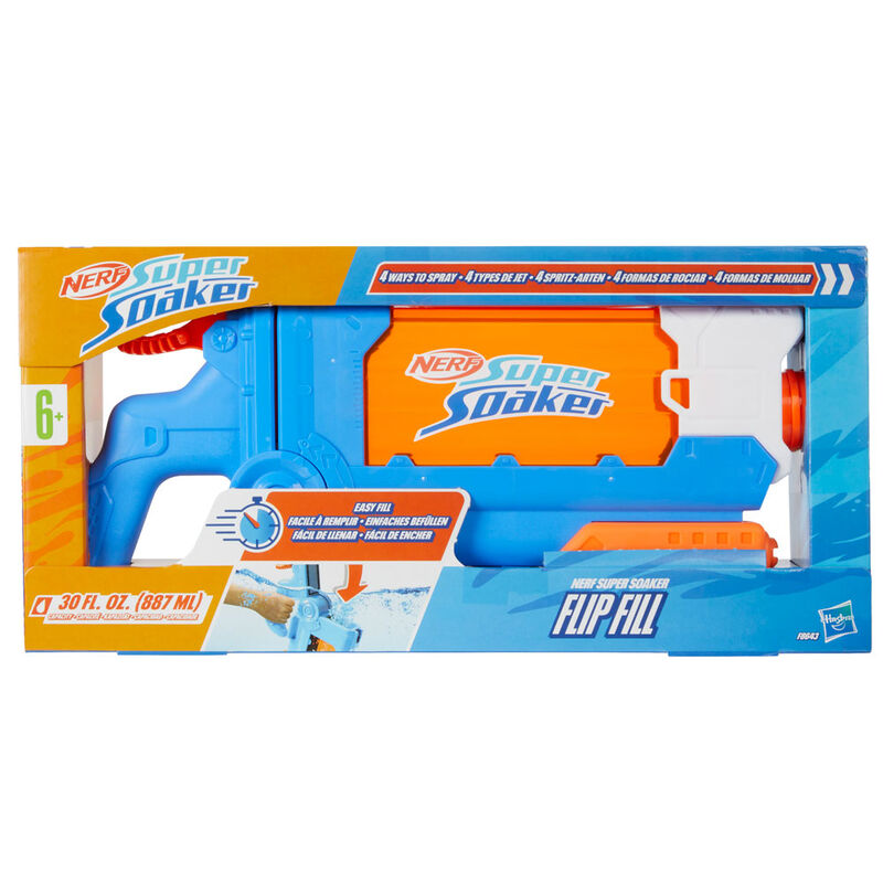 Lanzador de agua Nerf Super Soaker Flip Fill azul y naranja - 2