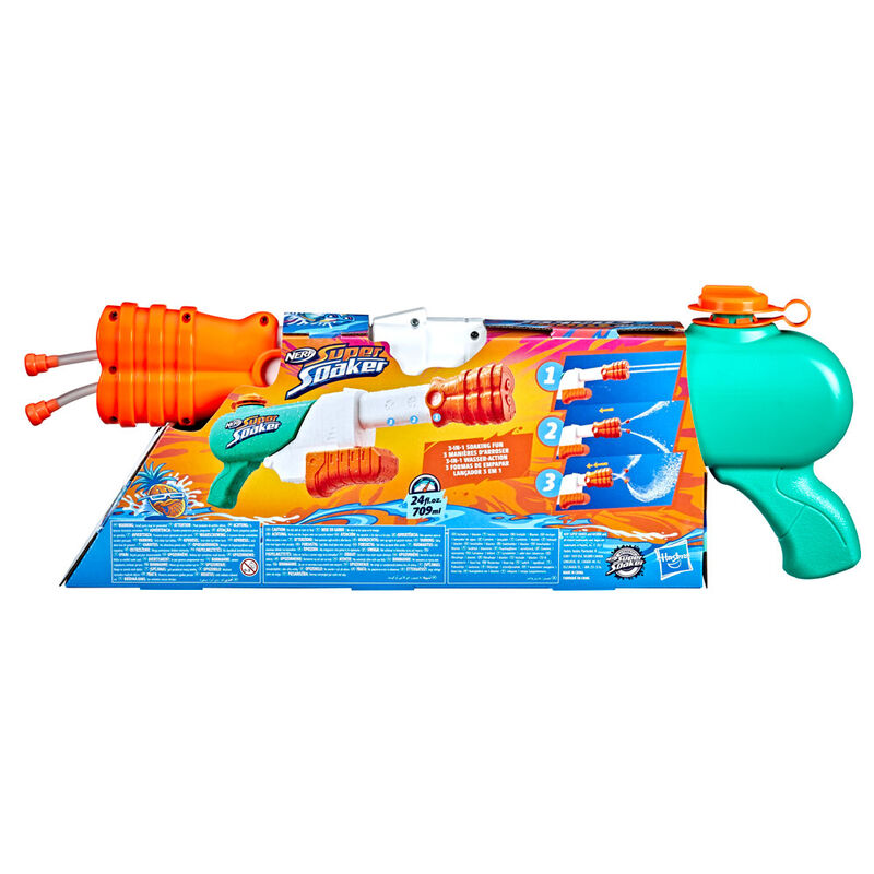 Nerf Super Soaker Hydro Frenzy lanzador de agua turquesa blanco y naranja - 3