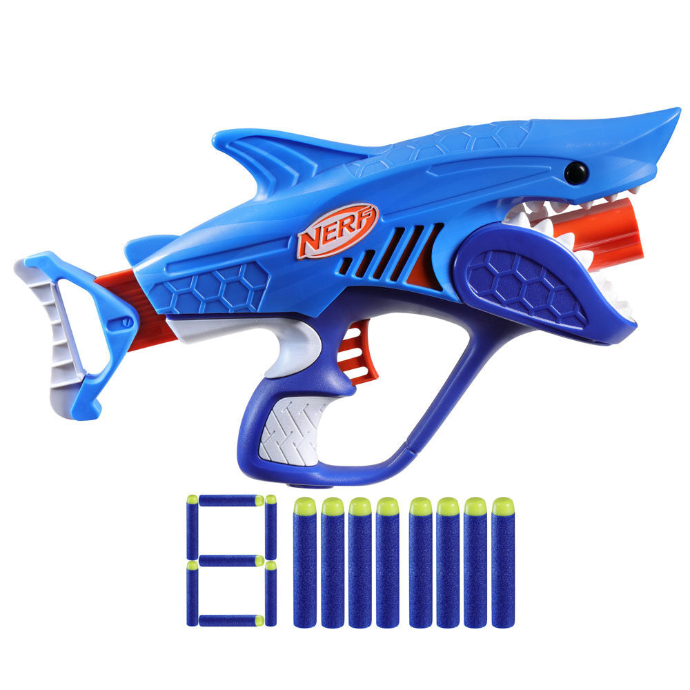 Lanzador Nerf Junior Sharkfire azul con 8 dardos de espuma - 2