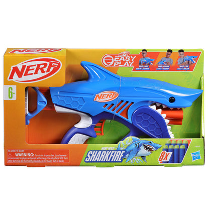 Lanzador Nerf Junior Sharkfire azul con 8 dardos de espuma - 4