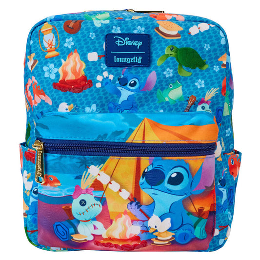 Mini mochila azul de Stitch Disney Loungefly con estampado de acampada - 2