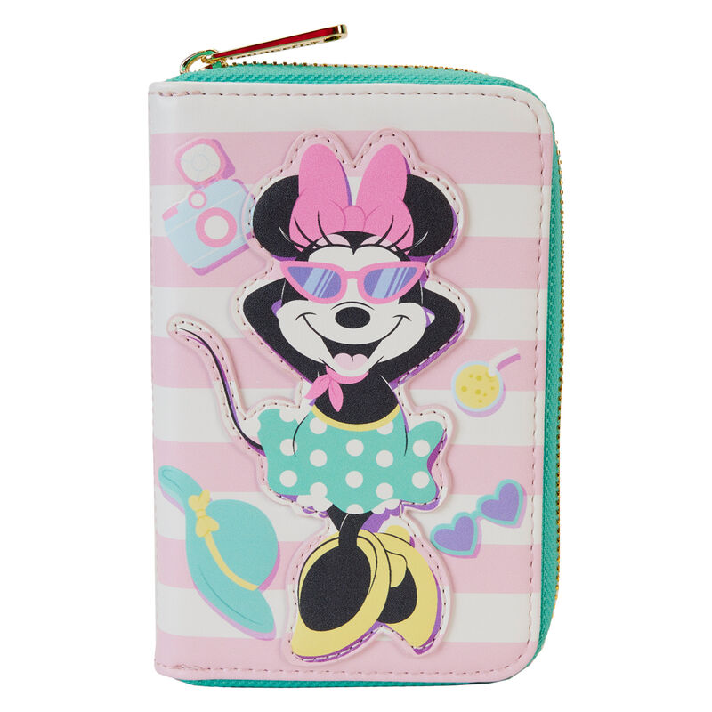 Cartera rosa Minnie Mouse Vacation Style con cremallera