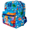 Mini mochila azul de Stitch Disney Loungefly con estampado de acampada