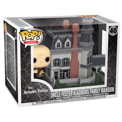FUNKO POP Town de Uncle Fester junto a la mansión de The Addams Family