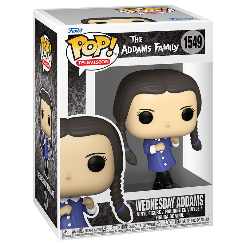 Figura Funko POP! de Wednesday Addams con vestido azul y trenzas negras - 2