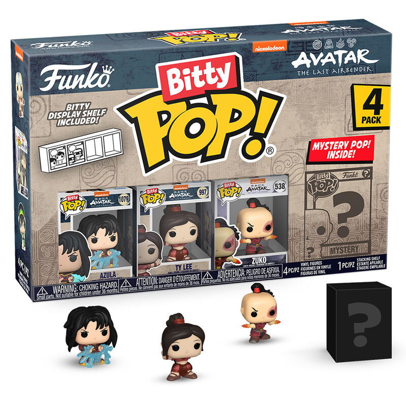 Blister FUNKO Bitty Pop! de Avatar con Azula, Ty Lee, Zuko y figura Mystery