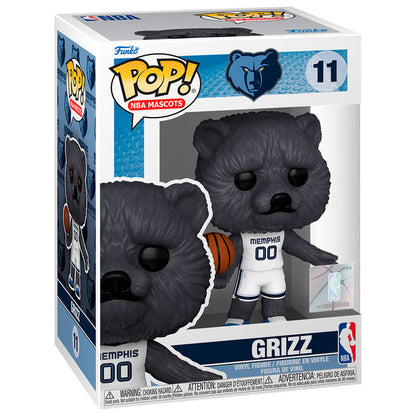 Figura Funko POP! de Grizz, mascota de Memphis, con uniforme y balón de baloncesto