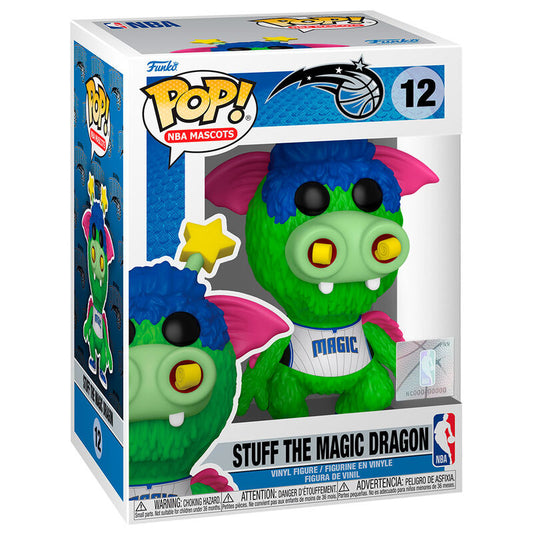 Figura Funko POP! de Stuff the Magic Dragon de Orlando Magic en caja