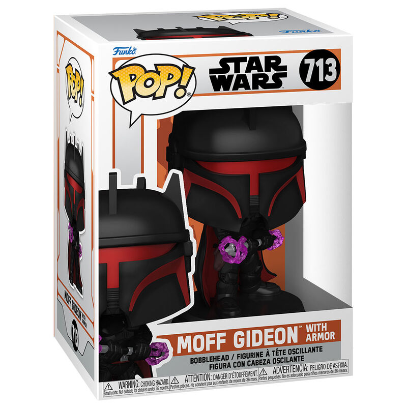 Figura Funko POP! de Moff Gideon con armadura en su caja