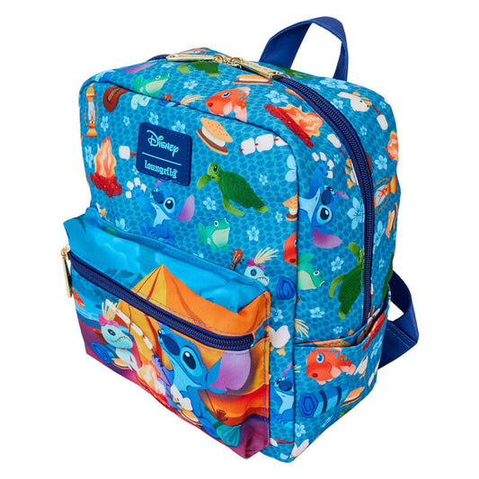 Mini mochila azul de Stitch Disney Loungefly con estampado de acampada - 3