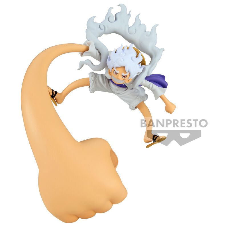 Figura de Monkey D. Luffy Gear 5 de One Piece en pose dinámica