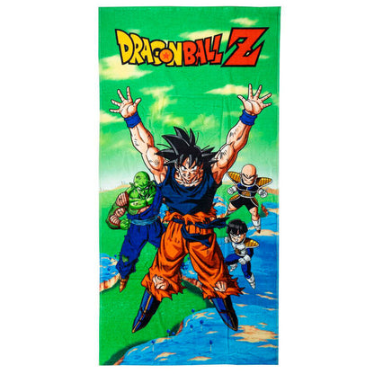 Toalla Dragon Ball Z verde con Goku y otros personajes