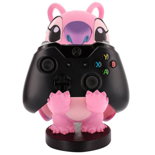 Cable Guy de Angel Stitch Disney en color rosa sobre base negra - 10