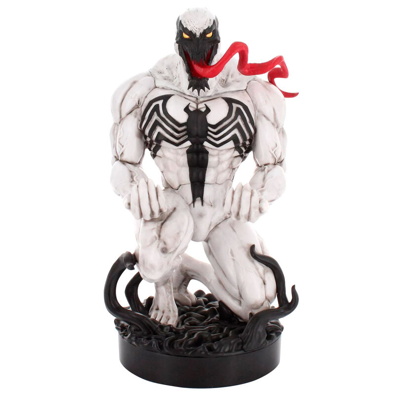 Soporte Cable Guy de Anti-Venom Marvel con figura blanca y emblema arácnido negro