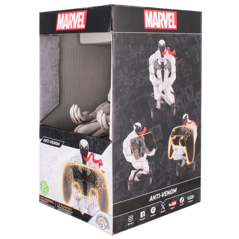 Soporte Cable Guy de Anti-Venom Marvel con figura blanca y emblema arácnido negro - 9