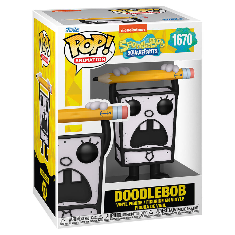 Figura Funko POP! de Bob Esponja Doodlebob con lápiz amarillo - 2