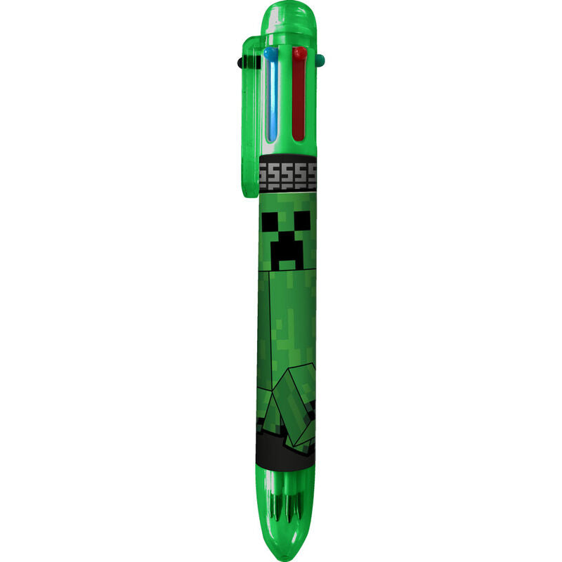 Bolígrafo verde Minecraft de 6 colores con diseño del Creeper - 2