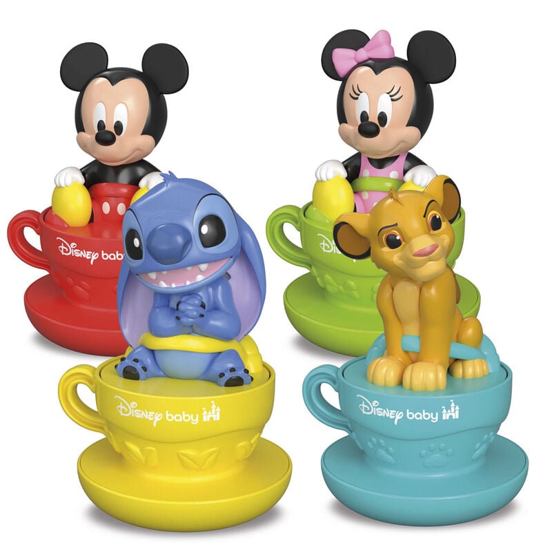 Personajes Disney giratorios en tazas de colores