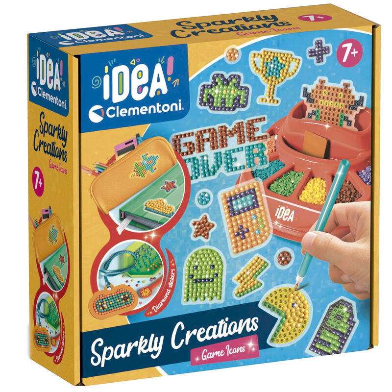Caja Clementoni Creaciones Brillantes con diseños gaming y gemas 3D