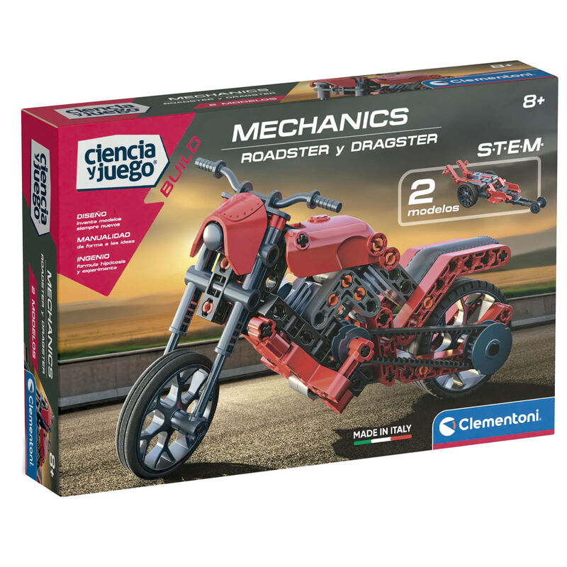 Caja del juego Clementoni Mechanics Roadster y Dragster