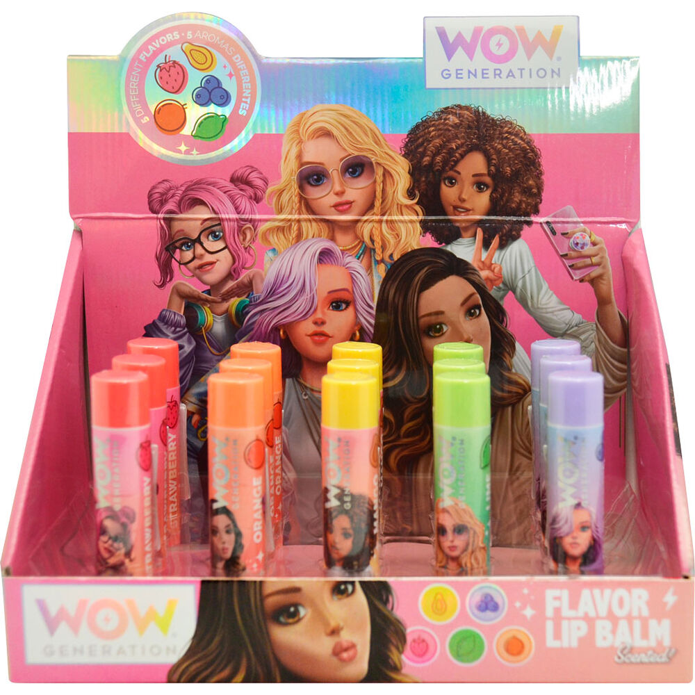 Bálsamos labiales WOW GENERATION surtidos en caja expositora
