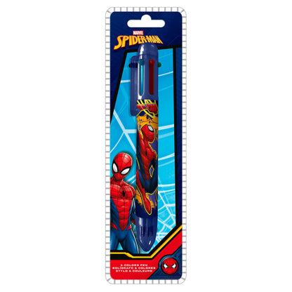Bolígrafo Spider-Man Marvel de 6 colores en blíster