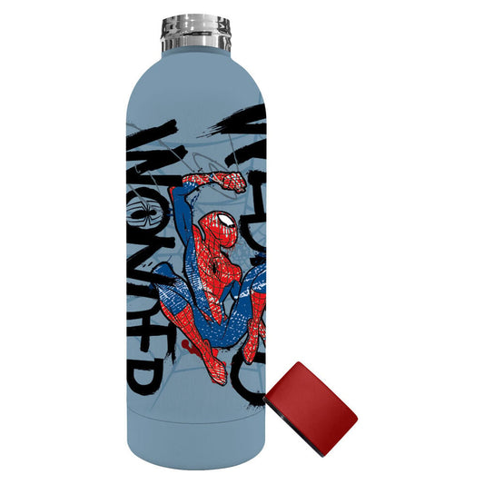Botella de aluminio Spider-Man Marvel de 500 ml con tapón rojo - 3