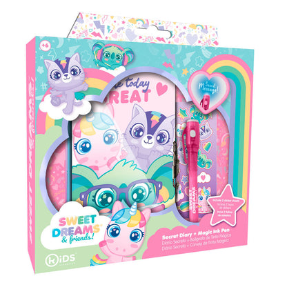 Set de papelería Sweet Dreams con diario secreto, bolígrafo mágico y pegatinas