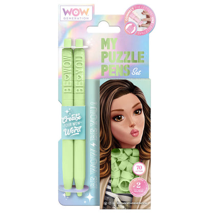 Set de bolígrafos Puzzle WOW GENERATION en colores pastel - 3
