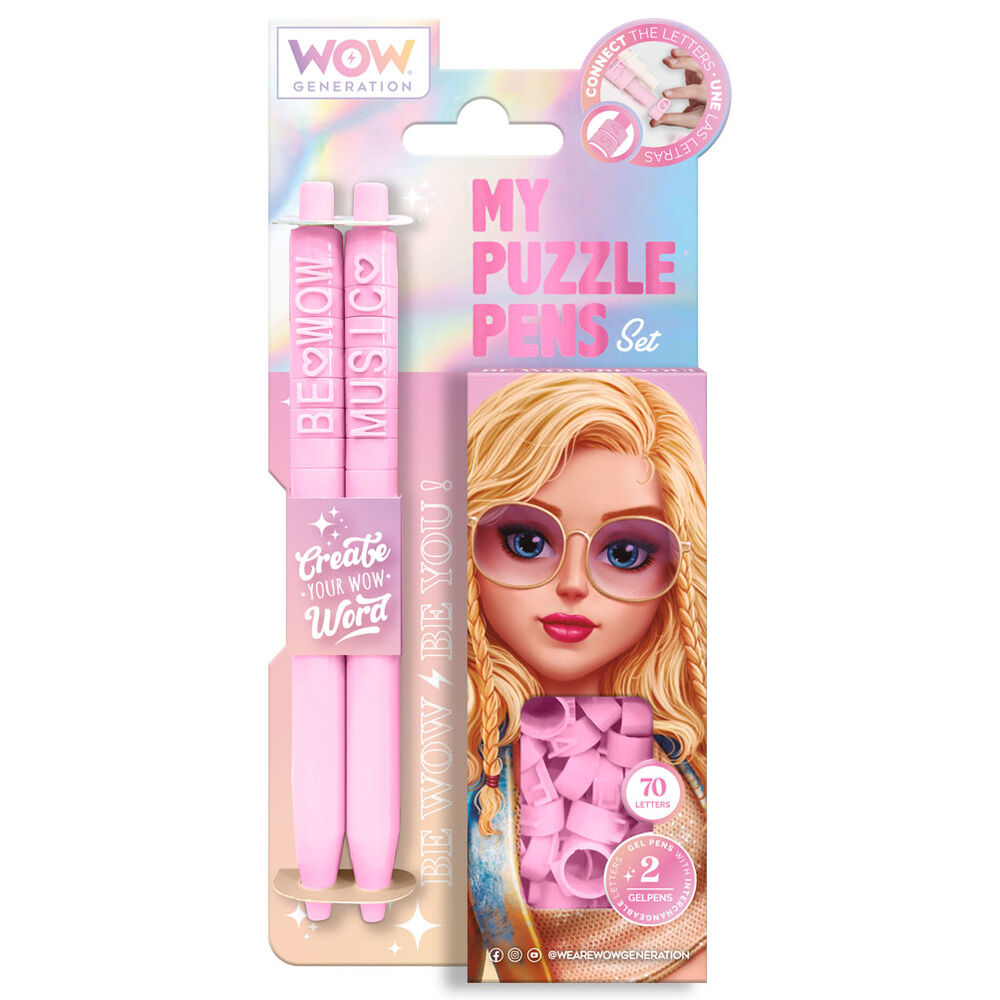 Set de bolígrafos Puzzle WOW GENERATION en colores pastel - 4