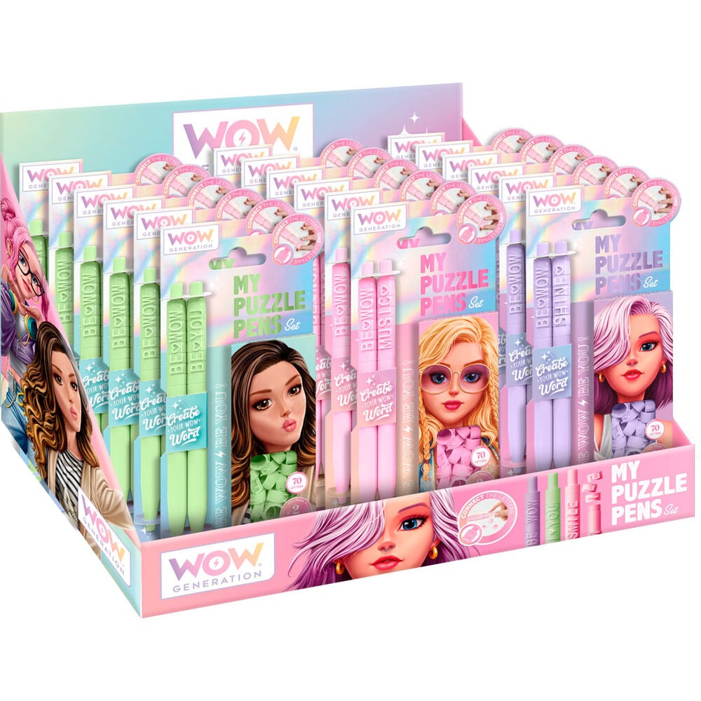 Set de bolígrafos Puzzle WOW GENERATION en colores pastel