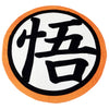 Toalla Dragon Ball de microfibra con diseño circular naranja, blanco y negro