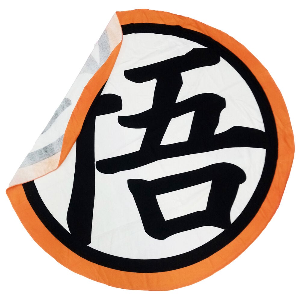 Toalla Dragon Ball de microfibra con diseño circular naranja, blanco y negro - 2