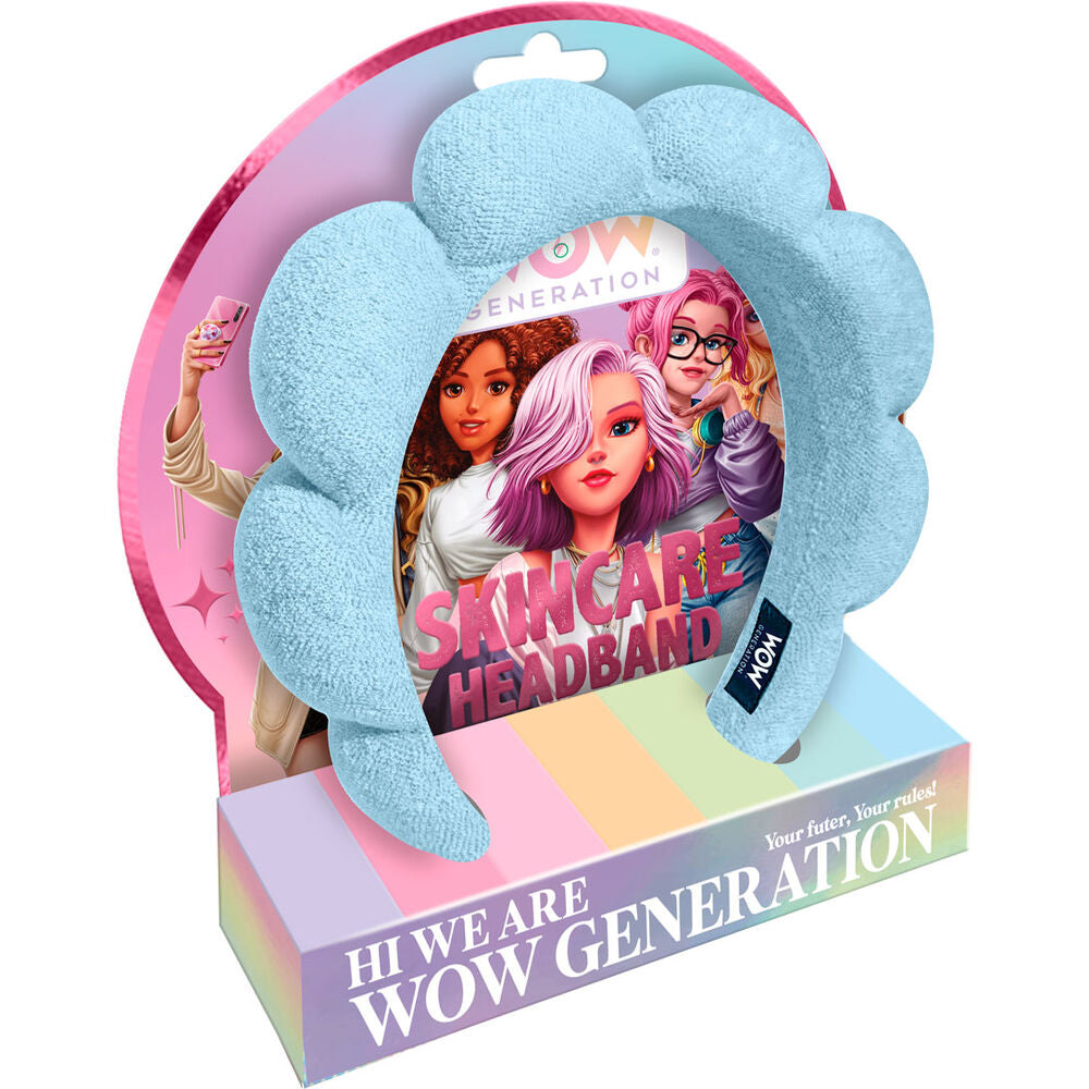 Diadema acolchada azul claro WOW GENERATION para cuidado facial
