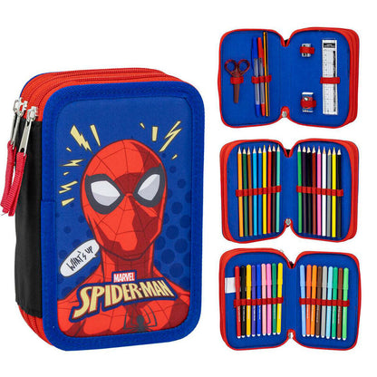Plumier triple azul y rojo de Spider-Man Marvel CERDÁ