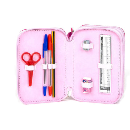 Plumier triple rosa de Minnie Disney con tres compartimentos - 3