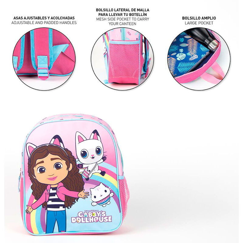 Mochila rosa de Gabby's Dollhouse con Gabby y sus personajes - 5