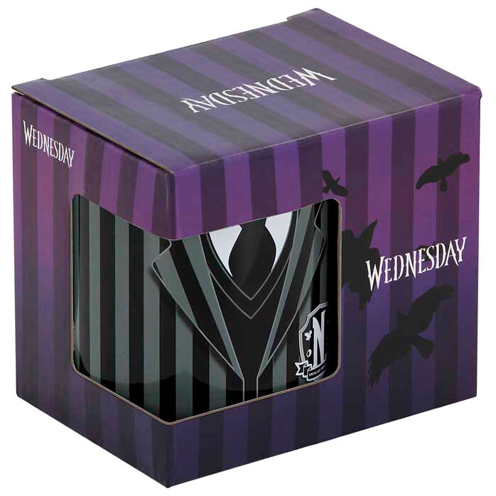 Taza Wednesday con diseño de uniforme negro y gris - 2