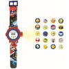 Reloj proyector digital LEXIBOOK de Mario Kart en rojo y azul