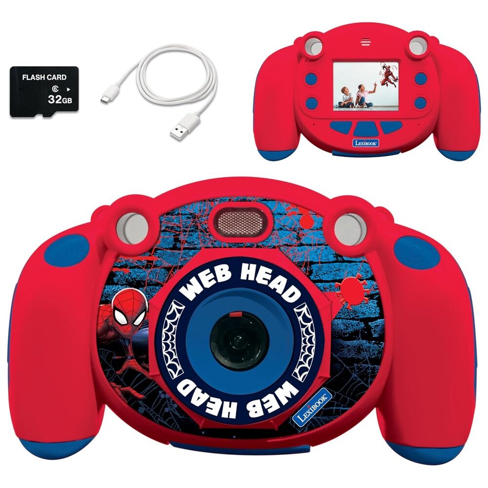 Cámara digital infantil roja y azul de Spider-Man LEXIBOOK