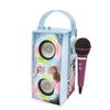 Altavoz de karaoke Frozen Disney azul con micrófono y luces