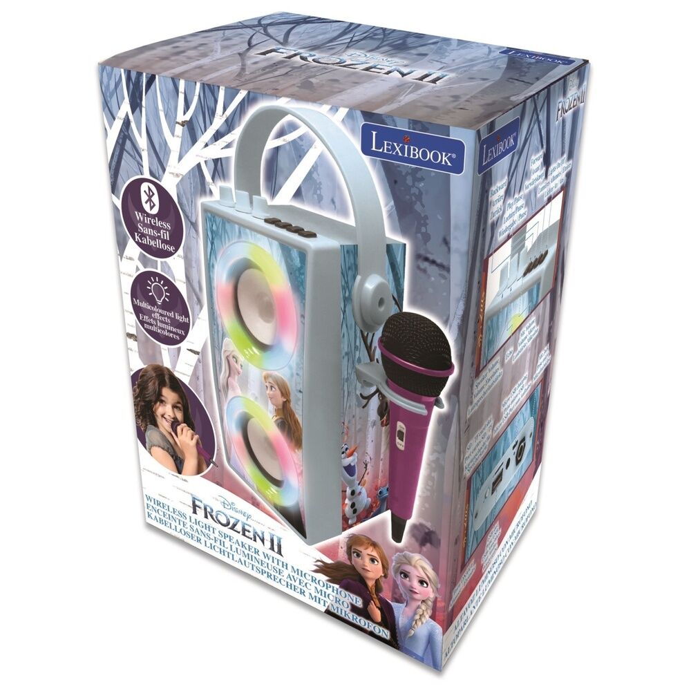 Altavoz de karaoke Frozen Disney azul con micrófono y luces - 7
