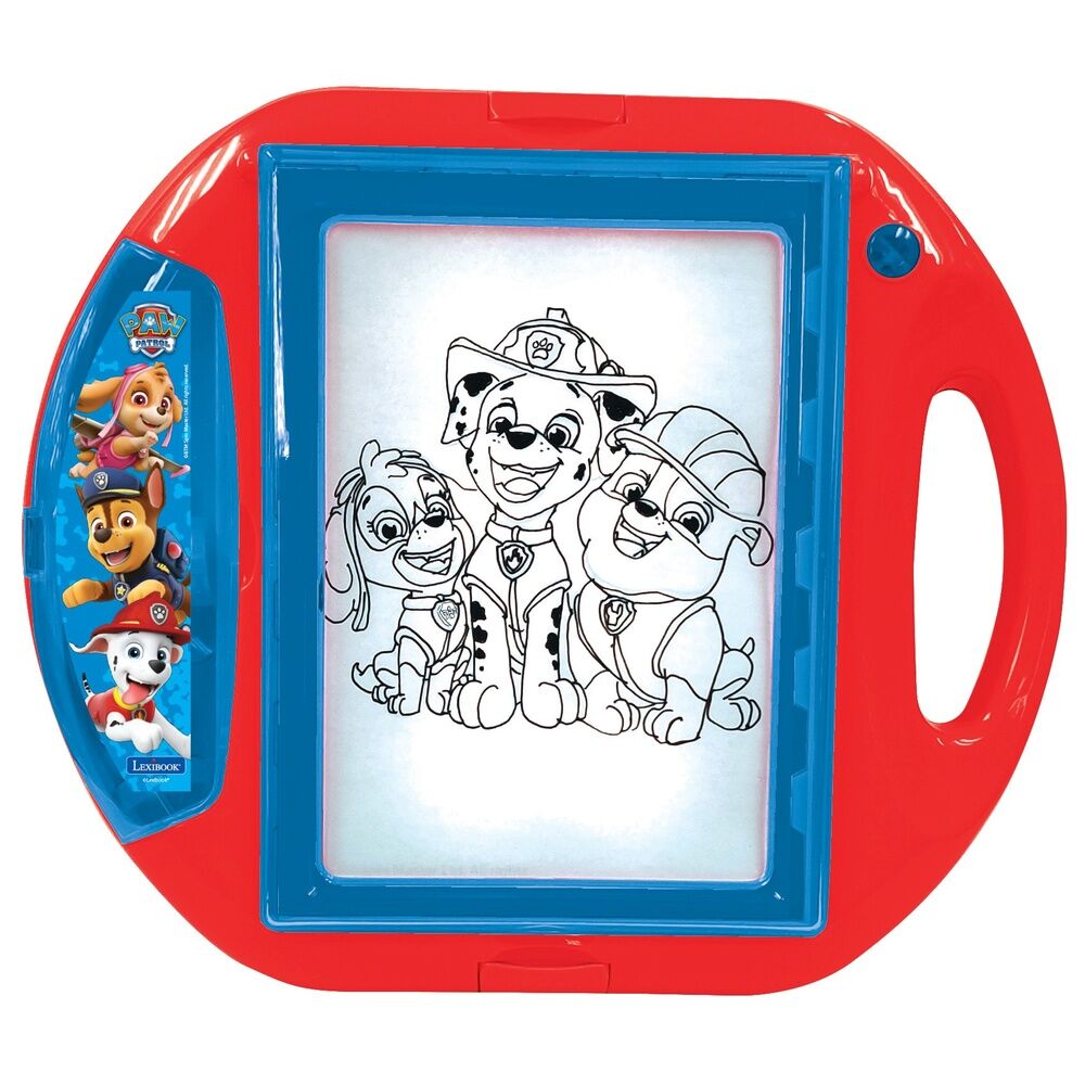 Proyector de dibujo Paw Patrol rojo y azul con pantalla luminosa