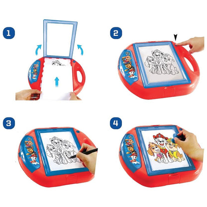 Proyector de dibujo Paw Patrol rojo y azul con pantalla luminosa - 9
