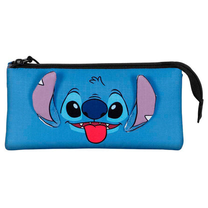 Portatodo triple azul de Stitch Disney con tres compartimentos - 2