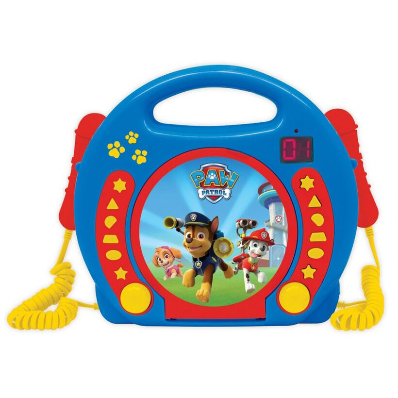 Karaoke Paw Patrol Lexibook azul con dos micrófonos