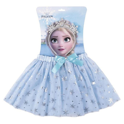 Set Frozen Disney con diadema y tutú azul con copos de nieve