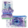 Set de accesorios para el cabello Stitch Disney con pinzas, coleteros y estuche transparente
