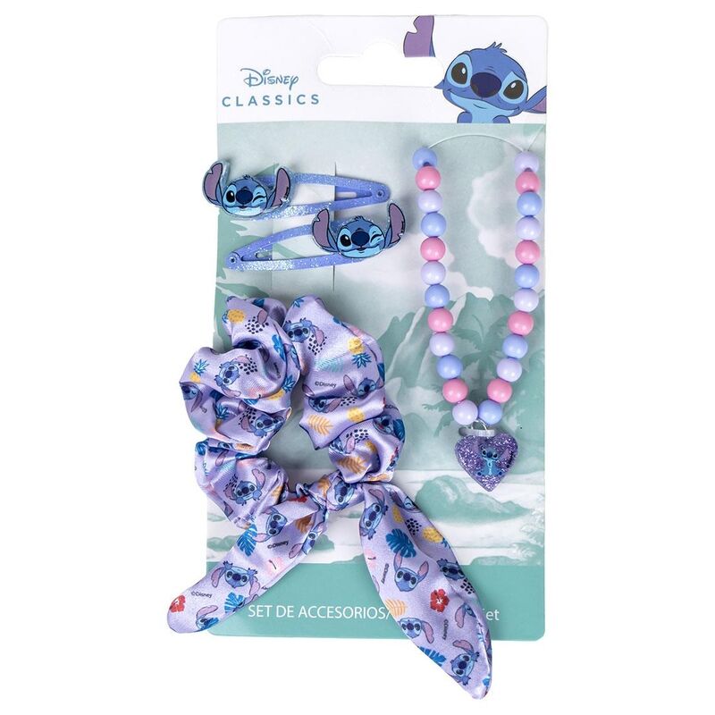 Set de accesorios para el cabello de Stitch Disney en blíster